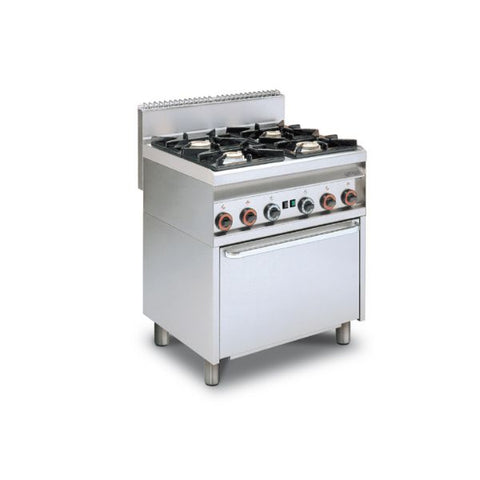 Bếp 4 đầu đốt kèm lò nướng cửa thép không gỉ Lotus CF4-8G