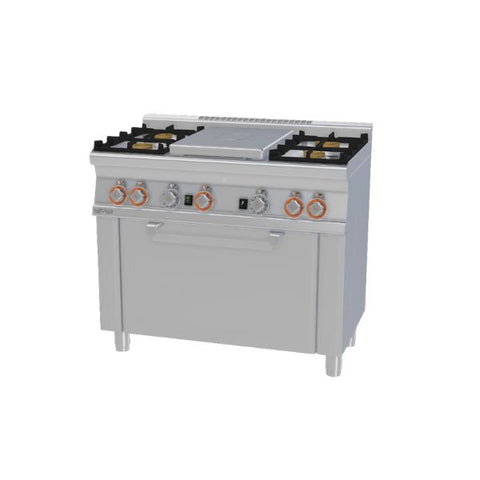 Bếp 4 họng có lò nướng cửa thép không gỉ Lotus TPF4-610GEM