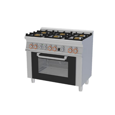 Bếp 6 đầu đốt kết hợp lò nướng cửa kính Lotus CFM6-610GEM