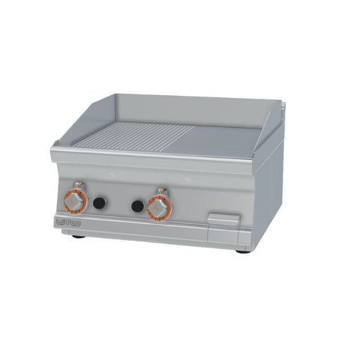 Bếp chiên gas 1/2 rãnh + 1/2 mặt phẳng mạ crôm mịn SUPERCHROME Lotus FTLRT-66GS