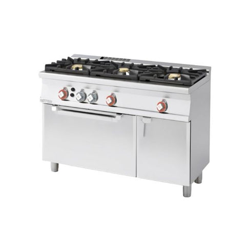 Bếp công nghiệp dùng gas 3 họng đốt có lò nướng Lotus CF3-512GV