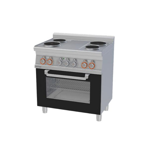 Bếp điện từ 4 vùng nấu ba pha có lò nướng cửa kính Lotus CF4-68ET