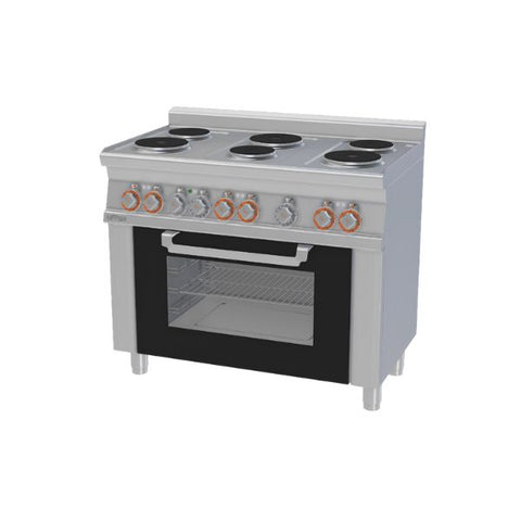 Bếp điện từ 6 vùng nấu ba pha có lò nướng cửa kính 11,62 kW Lotus CF6-610ET