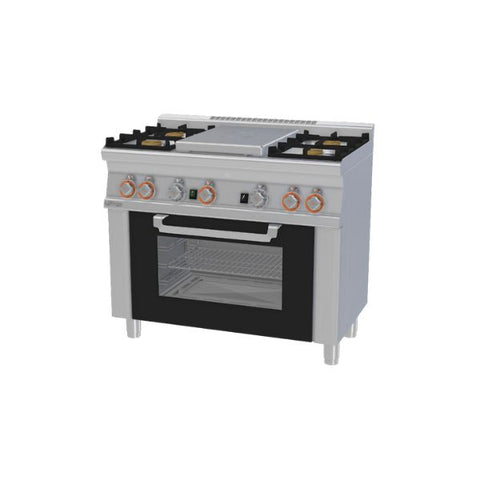 Bếp gas 4 họng đốt có lò nướng cửa kính Lotus TPF4-610G