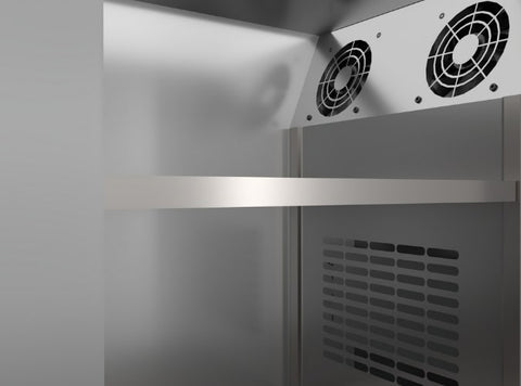 Tủ mát quạt gió 2 cánh mở inox Đức Minh BMQ.2 MI1575
