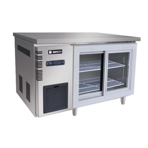 Bàn mát Inox Sanden cửa kính SCC-1202GL dung tích 235 Lít Sâu 600mm