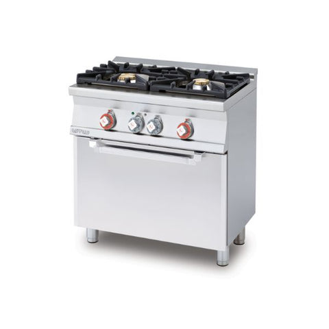 Bếp âu 2 họng dùng gas Lotus CF2-58GE có lò nướng điện