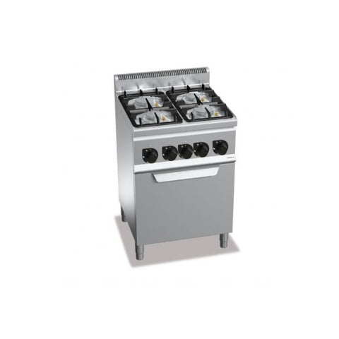 Bếp Âu 4 họng dùng gas có lò nướng gas Berto's G6F4PW+FG1