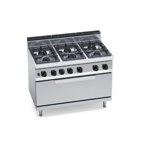 Bếp Âu 6 họng dùng gas có lò nướng Berto's G7F6+T / G7F6P+T
