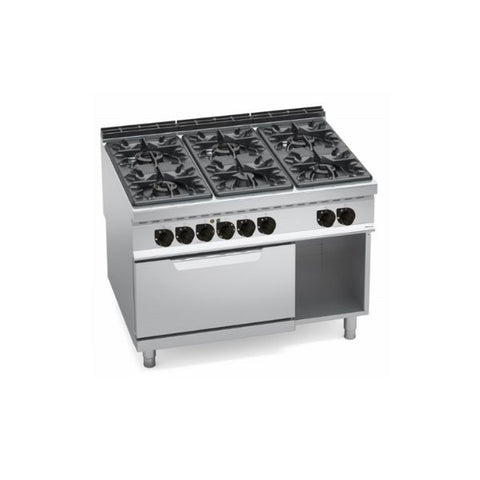 Bếp Âu 6 họng dùng gas có lò nướng Berto's G9F6+FE