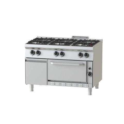 Bếp âu 6 họng dùng gas có lò nướng Nayati NGR 12-75 (ME)