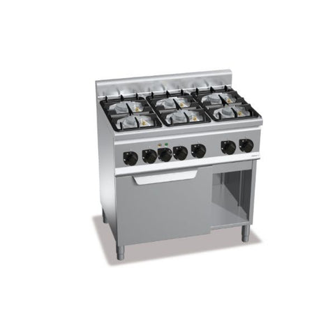 Bếp Âu 6 họng dùng gas có lò nướng điện Berto's G6F6PW+FE1