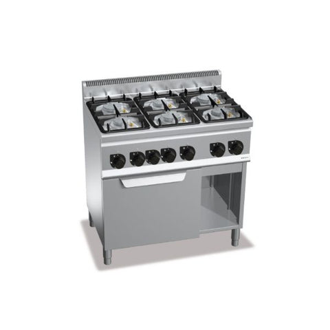 Bếp Âu 6 họng dùng gas có lò nướng gas Berto's G6F6PW+FG1