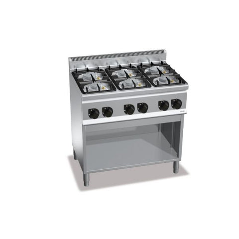 Bếp Âu 6 họng dùng gas kèm tủ Berto's G6F6MPW