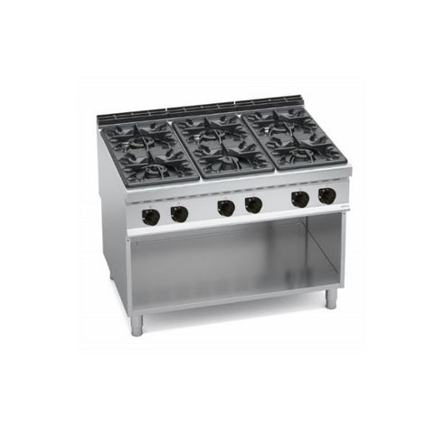 Bếp Âu 6 họng dùng gas kèm tủ Berto's G9F6M