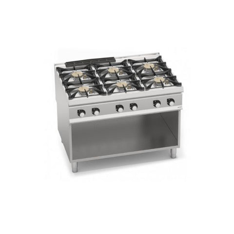 Bếp Âu 6 họng dùng gas kèm tủ Berto's SG9F6MPSP