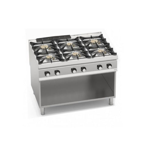 Bếp Âu 6 họng dùng gas kèm tủ Berto's SG9F6MPS