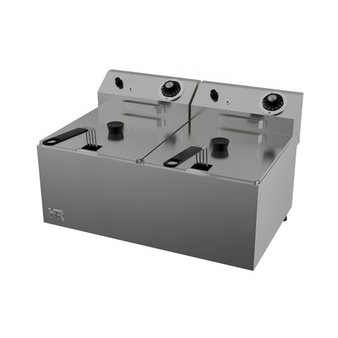 Bếp chiên nhúng điện đôi có vòi xả dầu HR Fainca FD6L6LF