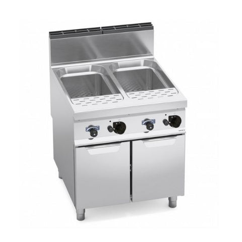 Bếp trụng mì 2 họng dùng gas kèm tủ Berto's G9CP80