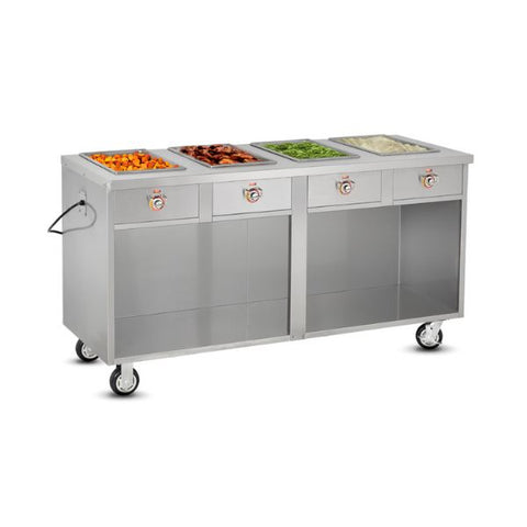 Khoang giữ nóng thực phẩm theo dây chuyền phục vụ FWE HLC-4W6-1-DRN