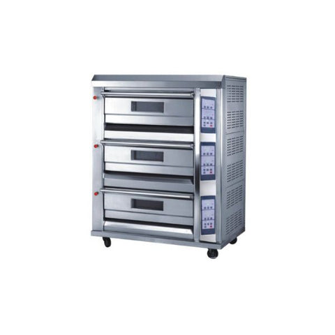 Lò nướng điện – 3 tầng, 6 khay, toàn bộ inox, nhiệt độ tối đa 350°C, khay 40×60 cm, đạt chứng nhận CE Twothousand TT-O39F