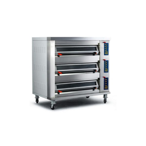 Lò nướng điện 3 tầng 9 khay, mặt trước inox, chiều dài 1.8m, cửa mở đẩy lên Twothousand TT-O302