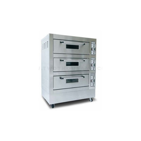 Lò nướng điện công nghiệp 3 tầng, 6 khay, mặt trước inox Twothousand TT-O43C