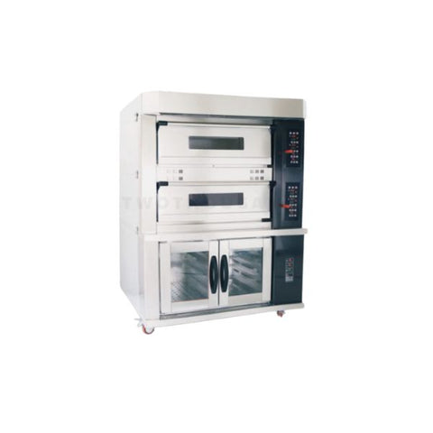 Lò nướng điện điều khiển điện tử 2 tầng, 4 khay, kèm tủ ủ bột 10 khay Twothousand TT-O35A
