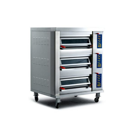 Lò nướng điện thương mại 3 tầng, 6 khay, công suất 22.5kW, nhiệt độ tối đa 350°C Twothousand TT-O301
