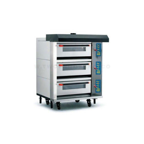 Lò nướng gas chuyên nghiệp 3 tầng 6 khay, bảng điều khiển điện tử Twothousand TT-O35BG