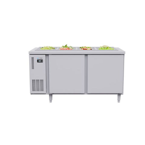 Tủ bàn salad Icymax 2 cánh inox 1200x750 ISR-2S127