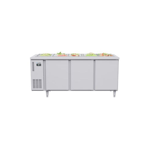 Tủ bàn salad Icymax 2 cánh inox 1800x750 ISR-3S187