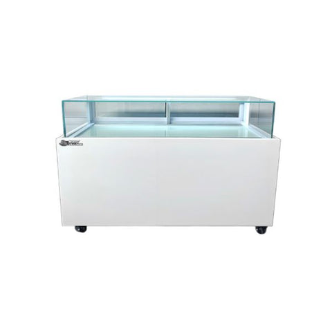 Tủ bánh thiết kế 1 tầng 1.5m Snow Village kính vuông phía sau 2 cửa lùa