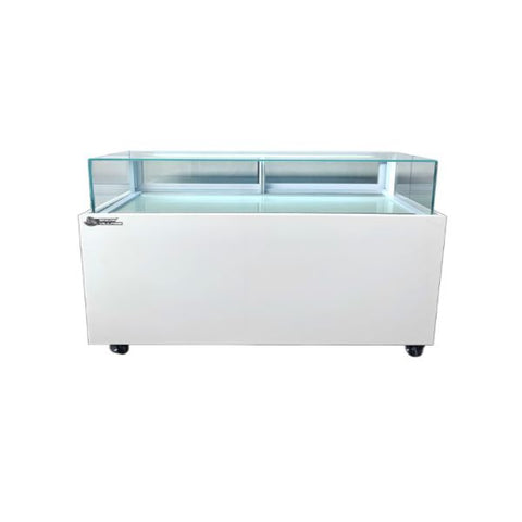 Tủ bánh thiết kế 1 tầng 1.8m Snow Village kính vuông phía sau 2 cửa lùa