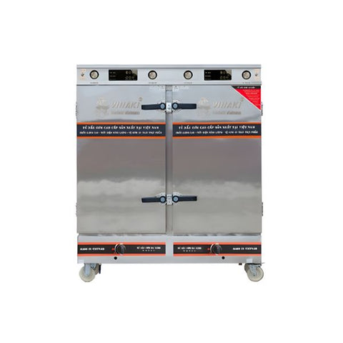 Tủ nấu cơm 24 khay kết hợp gas điện Vinaki 24KDG-CU