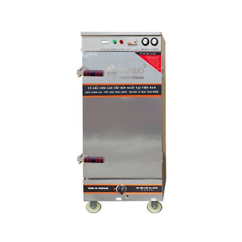 Tủ nấu cơm Vinaki 12 khay dùng điện gas kết hợp 12KDG
