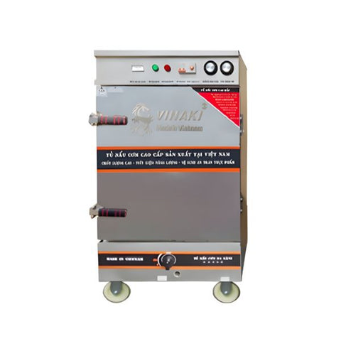 Tủ nấu cơm Vinaki 6 khay dùng điện gas kết hợp 6KDG