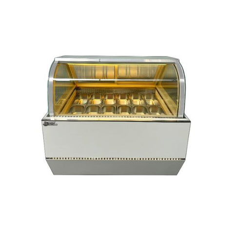 Tủ trưng bày kem Gelato 12 khay kính vòm cong Snow Village BL-1.2