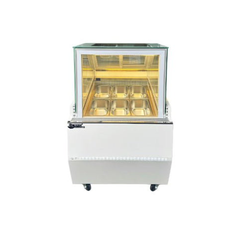 Tủ trưng bày kem Gelato 6 khay kính vuông Snow Village BL-0.6V