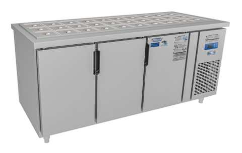 Bàn salad quạt gió 3 cánh mở inox Đức Minh BSQ.3M I1875