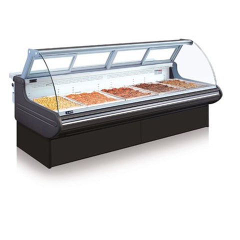 Tủ mát trưng bày thức ăn chín cửa kính cong cố định Ilyang Opo E0M1
