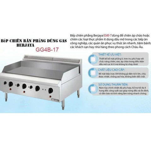 Bếp chiên phẳng dùng gas Berjaya GG4B-17