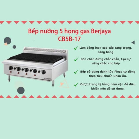 Bếp nướng phẳng dùng gas Berjaya CB5B-17