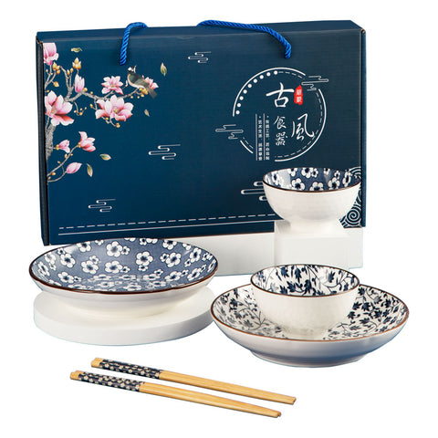 Bộ 6 Món Chén Dĩa Sứ Cao Cấp Phong Cách Nhật Bản