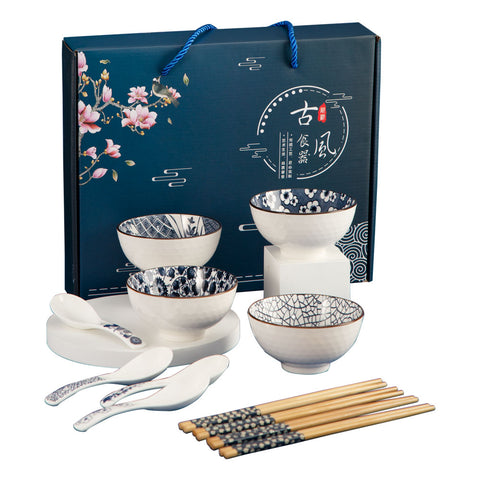 Bộ 4 Chén Và Muỗng Đũa Cao Cấp Phong Cách Nhật Bản